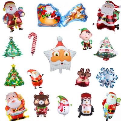 China Decoration Mini Globos De Navidad Merry Christmas Santa Claus Elk Snowman Foil Balloon Inflatable For Christmas Decoration for sale