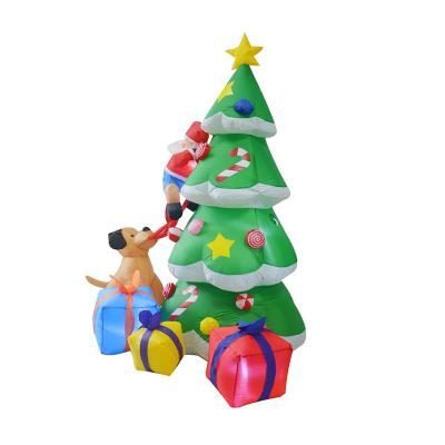 China Christmas Inflatable Decorations Santa Claus Plush Toy Doll LED Lights Festival Display Maker Inside Craft Customized Handmade Logo Size for sale