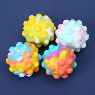 China Stress Relax Popular Push Bubble Anti Stress Silicone Rainbow Snap Mini Squishy Stress Ball Fidget Toy Sensory Toy for sale