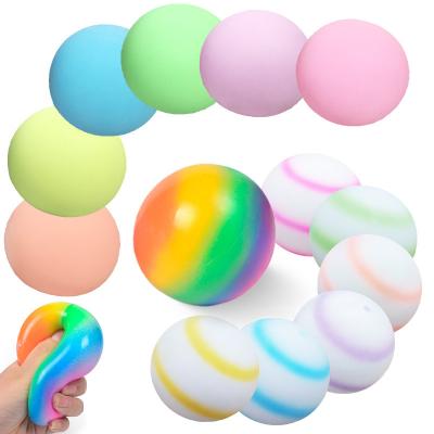 China To Relieve Stress Hot Selling Wiggling Doll Person Toys 6CM Soft Squeezing Trigger Ball With Rainbow Color Crushed Toys for sale