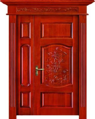 China Modern Decorative Solid Wood Double Entry Door for sale