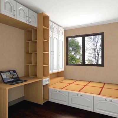 China Modern Customized Solid Wood Contracted Modern Tatami Integrated Wardrobe for sale