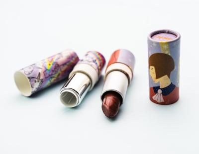 China Disposable Custom Round Cardboard Cosmetic Round Lipstick Tube Packaging for sale