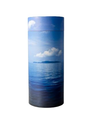 China Custom Style Paper Tubes EN Paper Adult Ashes Urn European Custom Funeral Supplies Paper Cylindrical Urn Biodegradable Urns For Human Ashes for sale