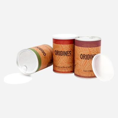 China Biodegradable hop giay skin off top dry empty biodegradable airtight food paper tube packaging tinplate canister for sale