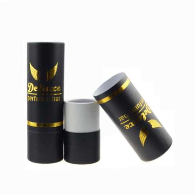 China Hotsale Long Recyclable Deodorant Tubo Paper Stick Accepted Brand Black Lip Balm Box Deodorant Tube Packaging Paper Tube Box Packaging for sale