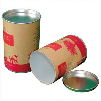 China Recyclable Custom Cylinder Tube Printed Paper Packaging Box Eco Friendly Made Cylinder Kraft Paper Cylinder Box Black Tea Paper Packaging Tube for sale