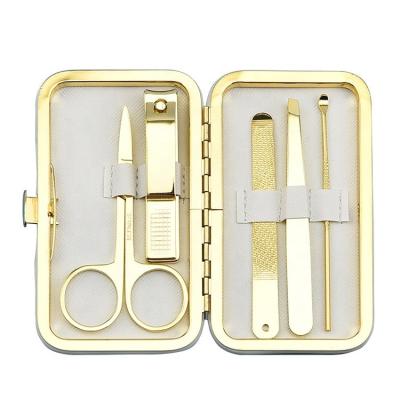 China Wholesale Custom Eco-friendly Gold Manicure Tools Stainless Steel Nail Clippers Cutter Pedicure Tool Kit Set for sale