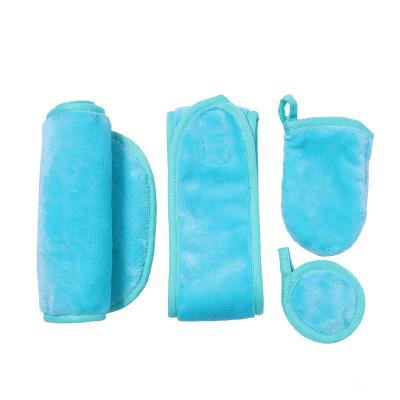 China High Quality Reusable Eco-Friendly Gift Cotton Bamboo Makeup Washable Remover Soft Pads Headband Set for sale