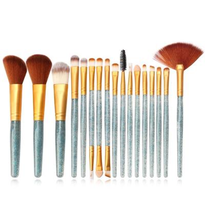 China Beauty Care Makeup Tools 18pcs Clear Makeup Brushes Eyelash Crystal Brush OEM Dry Set Brush for sale