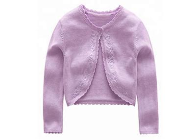 China Round Neck Kids Knit Sweater Single Button Closure Type Shawl With Embroidery for sale