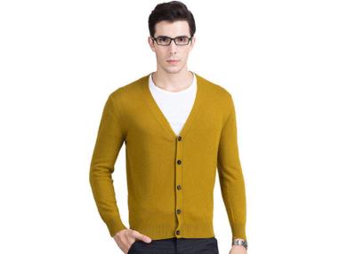 China V Neck Cashmere Cardigan Sweater , Cashmere Cardigan Mens Customized Logo for sale