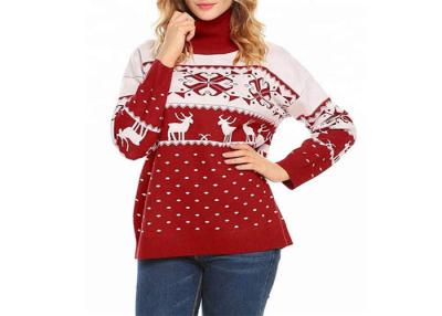 China Turtleneck Winter Warm Christmas Reindeer Cute Sweater For Women for sale