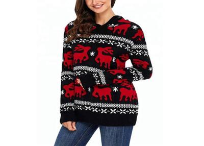 China Knitted Hoodie Women Ugly Christmas Sweater Round Neck For Winter Warm for sale