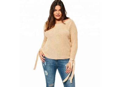 China Beige Oversized Jumper Womens , Stylish Plus Size Sweaters European Design for sale