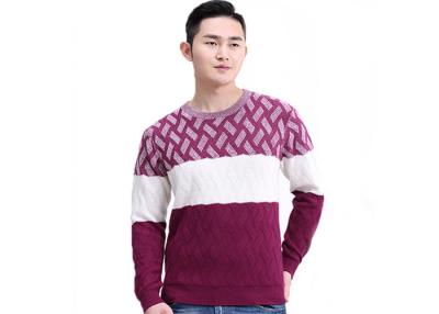 China Pure Knitted Mens Pullover Sweater , Mens Cable Knitting Patterns For Winter for sale