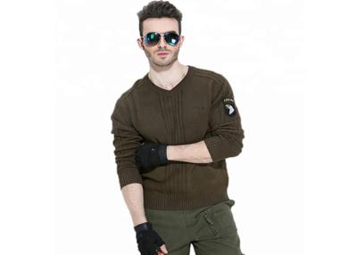 China British Style Military Uniform Sweater V Neck Knitted Comfortable For Touch Skin for sale