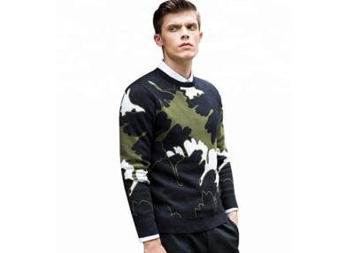 China Jacquard Mens Military Style Sweater , Black Commando Sweater Breathable for sale