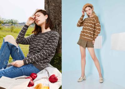 中国 Custom-made Sweaters Bespoke Clothier女性Intarsia 100%の純粋なカシミヤ織のプルオーバー 販売のため