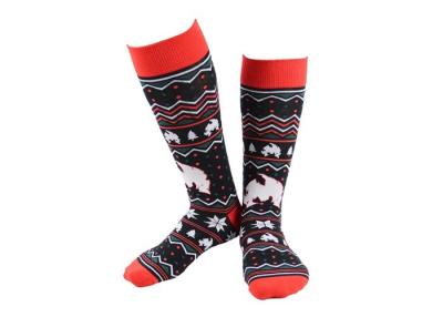 China Adult Navy Cotton And Acrylic Christmas Socks Womens Breathable Standard Length for sale