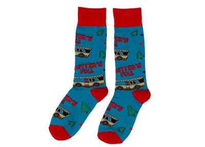 China Unisex Jacquard Custom Ugly Christmas Socks Blue Cute Knitted Adult Size for sale