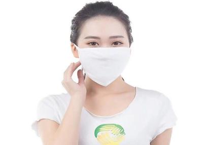 中国 PM2.5洗濯できる通気性の純粋な綿のマスクの静かに白い男女兼用の反塵 販売のため