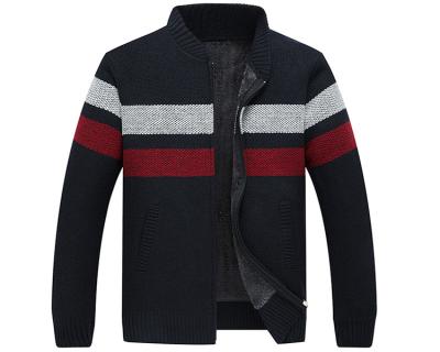 China Plus de Fluweel Opgevulde Cardigan van de de Tribunekraag van de Mensen van de Ritssluitingsstreep Te koop