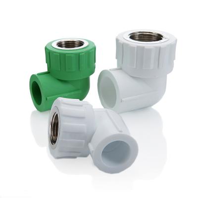 China Connect Pipes Hot Selling Green Ppr Elbow Female Threaded Pipe Fittings Gray White Color Ppr Fittings And Pipe Fittings Pipe Materials for sale