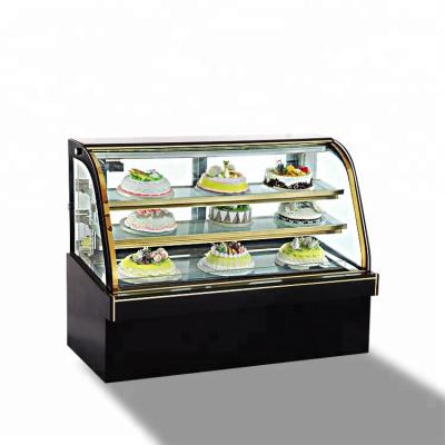 China Single-temperature Curvedglass Cake Bakery Display Refrigerated Cake Display Countertop for sale