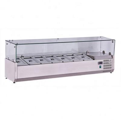 China Horizontal Single-Temperature Stainless Steel Display With Drawer Freezer Salad Counter Equipment for sale