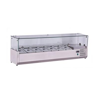 China Glass Refrigerated Single-Temperature Pizza / Salad Work Table , Counter Salad Fridge for sale