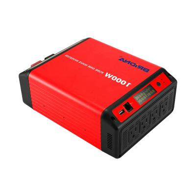 China Factory 1000w 12v 24v dc to 110v 100v ac 1000 watt pure sine wave power inverter with 4 US plug 297*191*98mm for sale