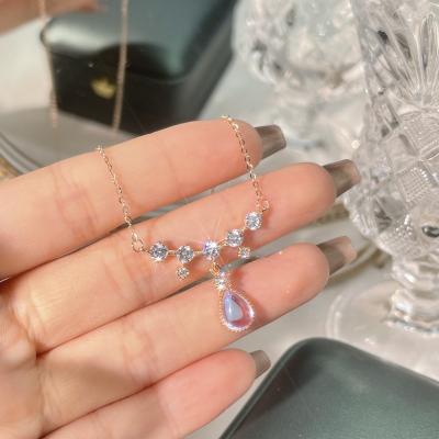 China CLASSIC S925 Sterling Silver Fashion Classic Zircon Beauty Tear Necklace Factory Jewelry Wholesale for sale