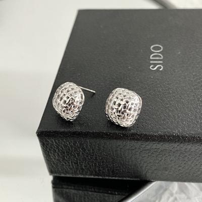 China CLASSIC Charming Fashion S925 Sterling Silver Mesh Earrings Party New Jewelry Manufacturer Wholesale for sale