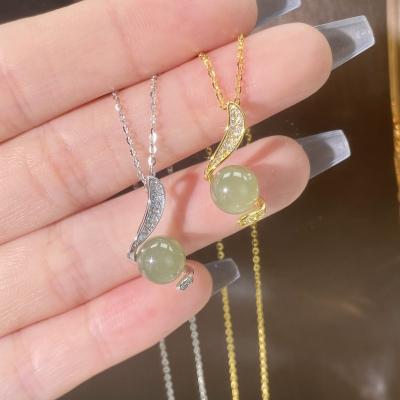 China CLASSIC Charming and fashionable S925 pure silver, luxury and noble Hotan Jade necklace, new jewelry wholesale factory for sale