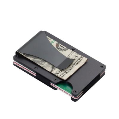 China 2021 Metal Aluminum Alloy Premium Hard Custom Holder Wallet Credit Card Holder Cash Money Clip Wallet With RFID Blocking for sale