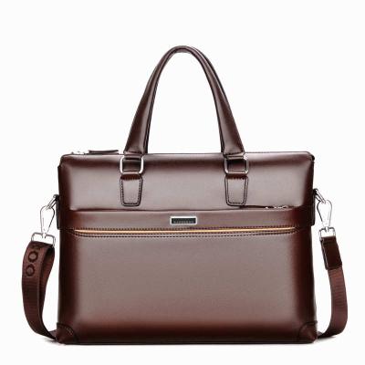 China Wholesale Large Capacity And Customize New Style Fashion Documents Shoulder PU Leather Laptop Briefcase For Men for sale