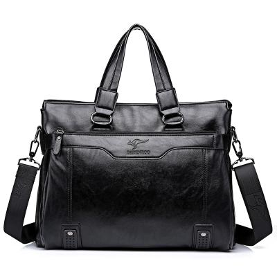 China Custom Large Capacity Laptop Briefcases For Men PU Leather Business Briefcase for sale