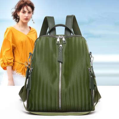 China New Fashion Women Waterproof Ladies PU Anti-theft Backpack For Travel Waterproof Striped Rucksack for sale