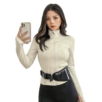 China Explosive Casual Tight Collar Clothing Anti-Wrinkle Comic Speed ​​Long Sleeve Yoga Top Women's Clothing Dry Sports Jacket for sale