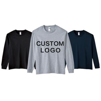 China QUICK DRY Customized Logo Printed T-shirt Long Sleeve Pure Cotton Blank T-shirt Customized Plain Blank Long Sleeve T-shirt Unisex for sale