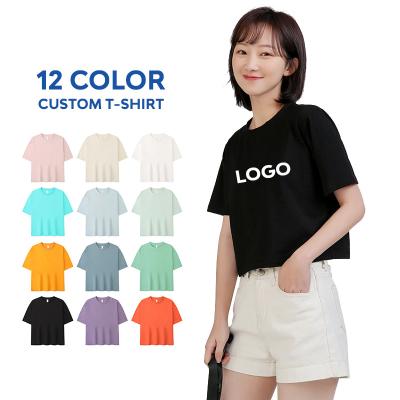 China Wholesales Crewneck Drop Shoulder T-shirt High Quality Loose Blank QUICK DRY T-shirt Women Custom T-shirt Printing for sale