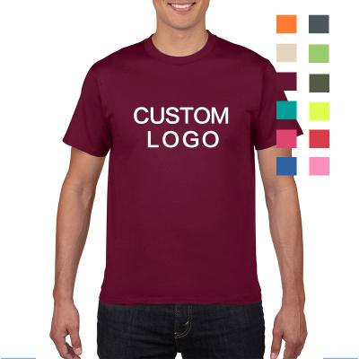 China Customized printed unisex custom printed short sportswear wholesale empty plain T-shirt Anti-wrinkle logo cotton color sleeve tops for sale