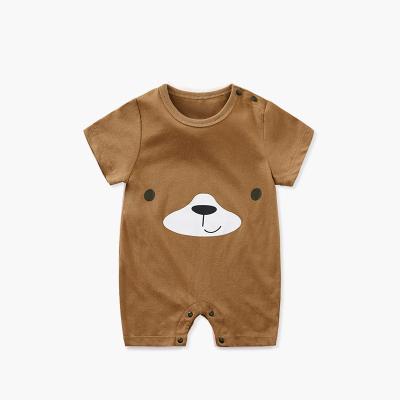 China Wholesale Breathable Baby Boy Romper Short Sleeve For Summer Cute Bear Design Pajamas Baby Fashion Clothes for sale