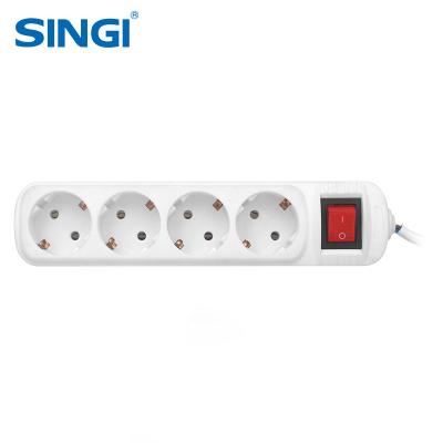 China Commercial Best Selling Ignite Retarding 4 Gang Smart Socket Germany Plug Extension Power Strip for sale