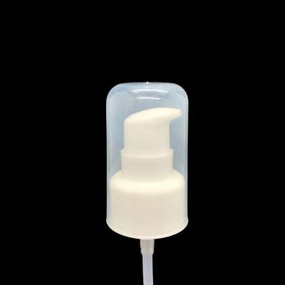 China Smooth Wall 20 24 410 Non Refillable Cream Treatment Pump Heads With Full PP Cap For Sunscreen Milk Sun Block Bottles for sale