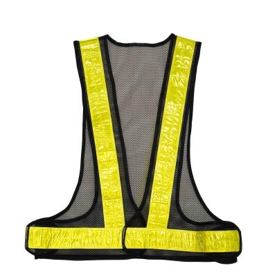 China 100% Polyester Factory Selling PVC Mesh Safety V Type Light Hook&loop Closure Tape Reflective Vest for sale