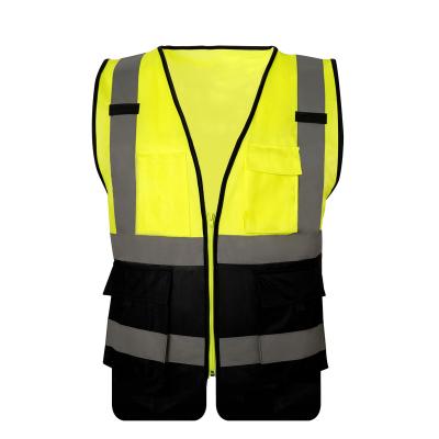 China CE EN20471 CE EN20471 Class 2 Fabric Hi-strength Reflective Tape Poacets Warning Safety Two Tone Knitted Multi Vest for sale