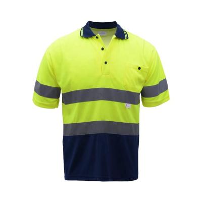 China 100% Polyester High Visibility Security Safety Work Construction Reflective Shirts Hi Vis Polo T-shirts for sale