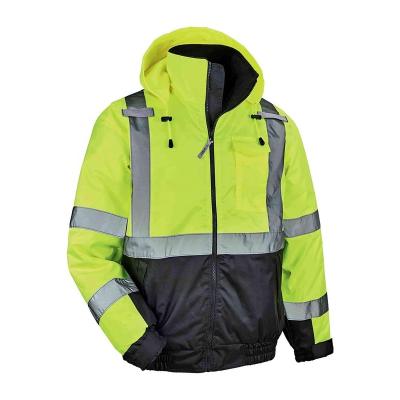 China Hi Vis Bomber Jacket Water Proof High Visibility Safety Workwear Industrial Workwear Jacket for sale